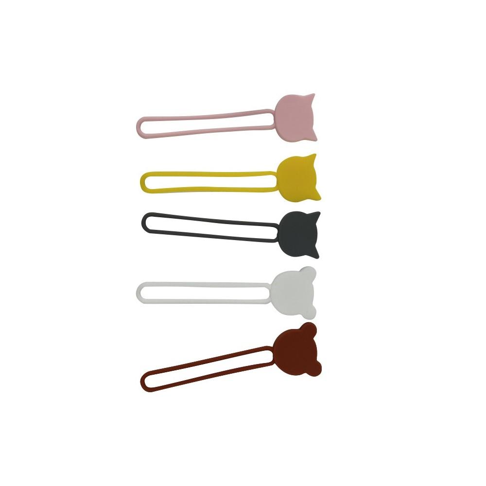 Silicone cable organizer winder brown