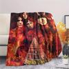 1Pc Ac-dc Band Print Flannel Blanket, High quality Comfortable for All Seasons, Home Decor, Warmth and Comfort, Perfect for Christmas Gifts