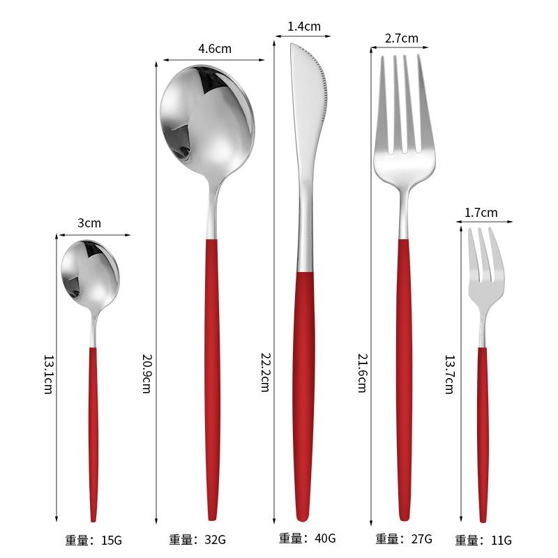 5Pcs Cutlery Set Stainless Steel Tableware Knife Fork Spoon Dinnerware Set Kitchen Flatware Silverware