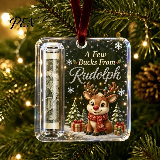 Stocking Stuffer Money Holder Personalized Christmas Cash Ornament, Custom Acrylic Clip for Holiday Versatile Tree Decorations, Unique Hanging