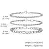 3pcs Silver Color Men's Bracelet,Waterproof Stainless Steel Wheat Chain Bracelet,Simple Casual Jewelry Gift