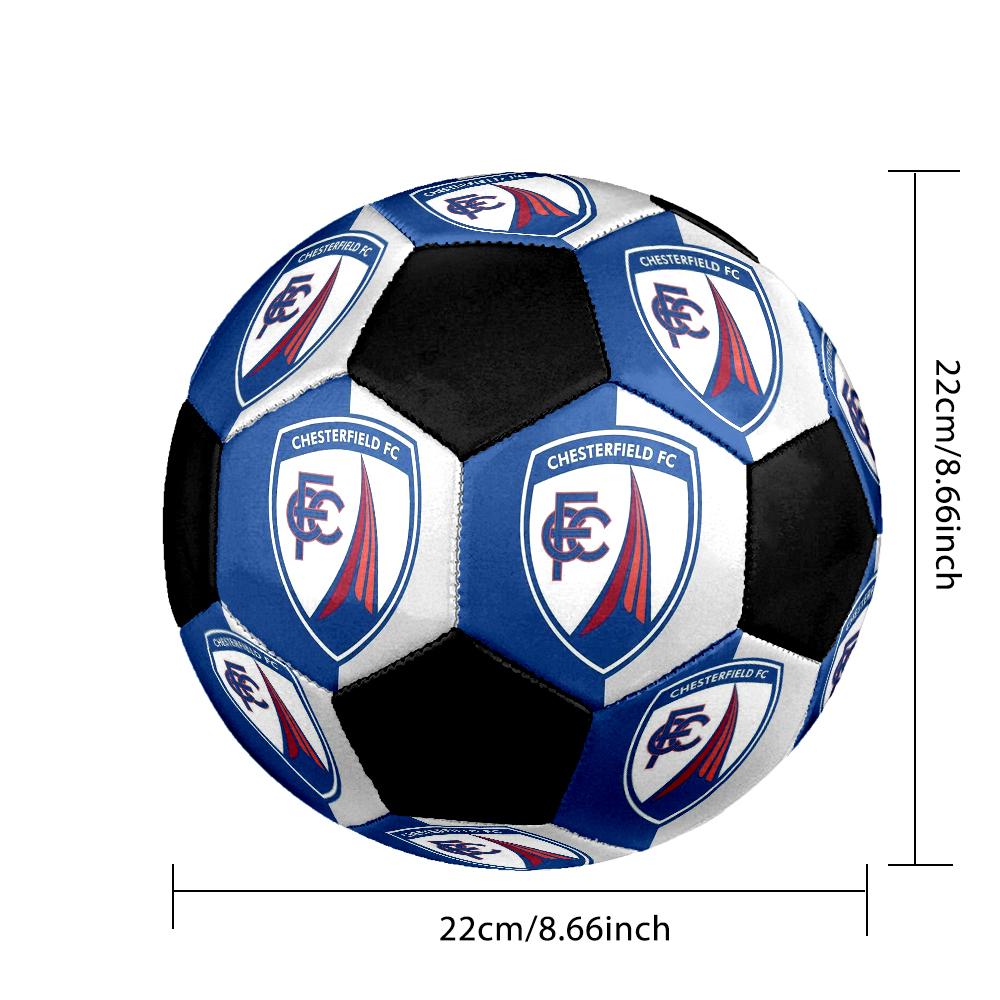 Chesterfield F.C Indoor Soccer Ball Colorful Machine Stitched PVC Size 5 Team Training Competition Ready Durable High-Bounce Cool Sports Gift