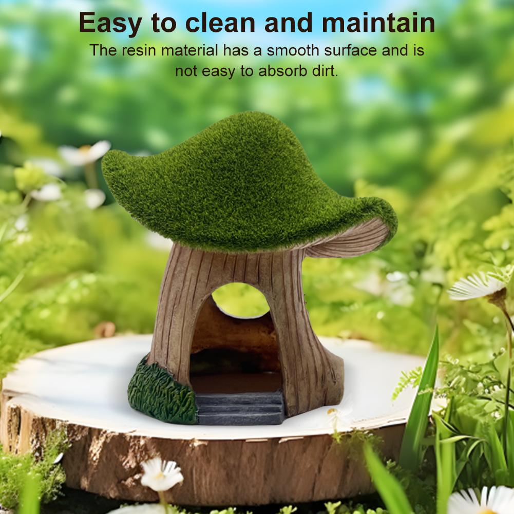 Aquarium Decoration Mushroom House Resin Fish Cave Shrimp Hideout Shelter Fish Tank Landscaping Decoration for Home Fish Tanks
