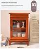 Retro Wooden Dust-Proof Storage Cabinet for Desktop, Cosmetics, and Lipstick Display