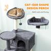 160cm Large Cat Tree Tower with Sisal Scratching Posts, Condos, Plush Perches, Hammock, Ladder, Dark Grey