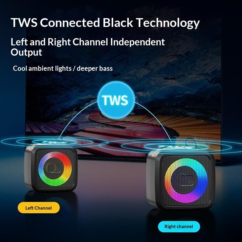 Mini Portable Bluetooth Speaker With Phone Holder, Rgb Lights, Super Bass & 10H Playtime For Travel
