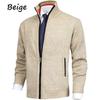 Men's Casual Knit Cardigan Sweaters Slim Fit Fleece Full Zip Thick Knitted Cardigan Winter Outwear