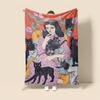 Home Decoration Plush Throw Sofa Blanket Anime Animals Bedspread On the Bed Fluffy Soft Blankets Decor Plaid Modern Cat Black