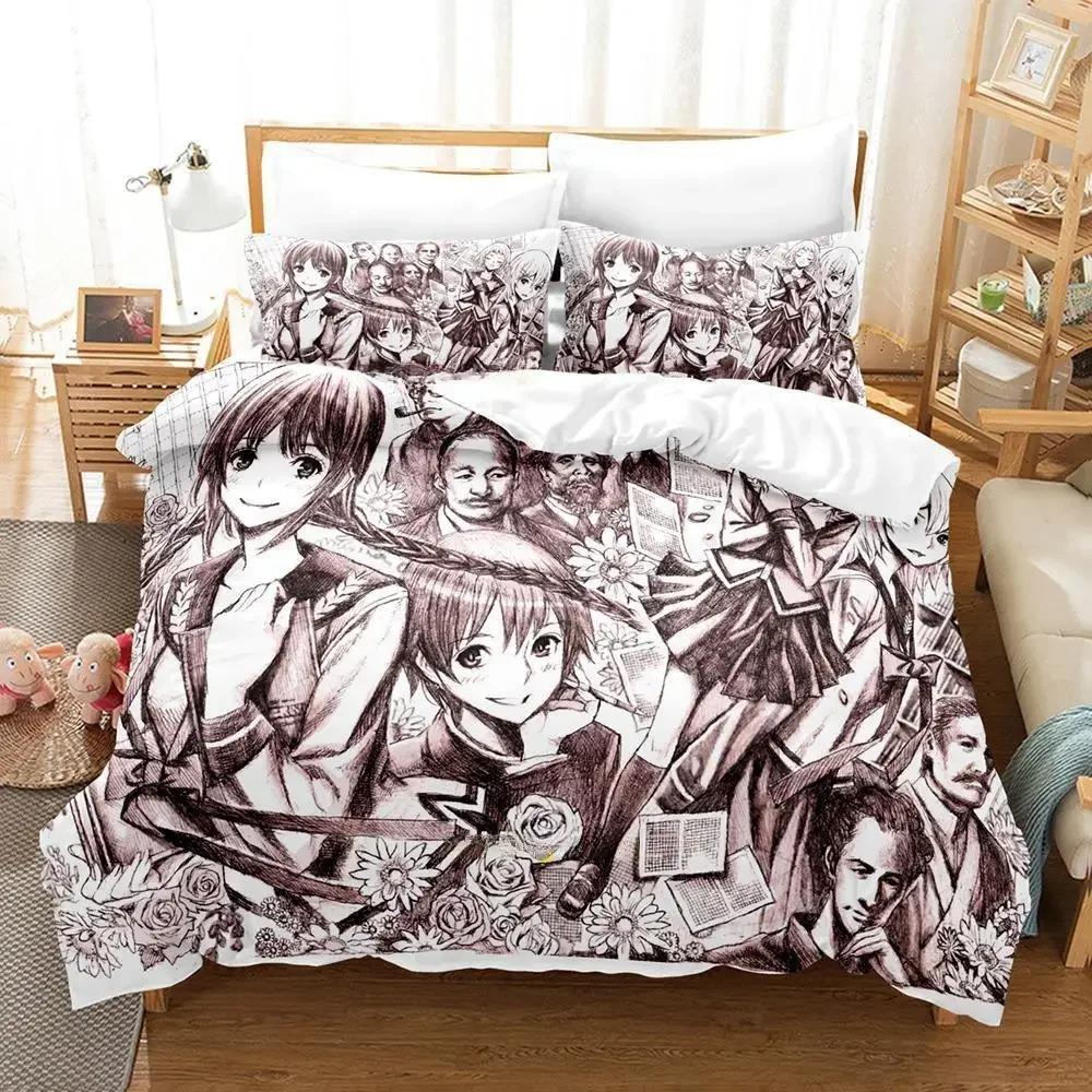 Nytt Bungaku Shoujo Sängklädesset Enkelt Twin Full Queen King Size Sängset Vuxen Barn Sovrum Påslakan Set Kawaii Lakan Set