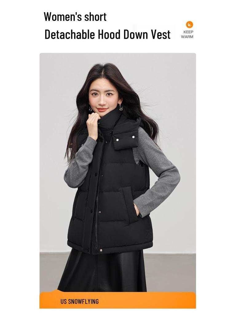 Damen Stilvolle Echte Daunenweste - Warme Kurze Winter-Oberbekleidung