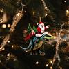 Christmas Pendant Santa Claus On Dinosaur Ornament 2D Flat Acrylic Hanging Decoration for Christmas Tree Mantel Decor