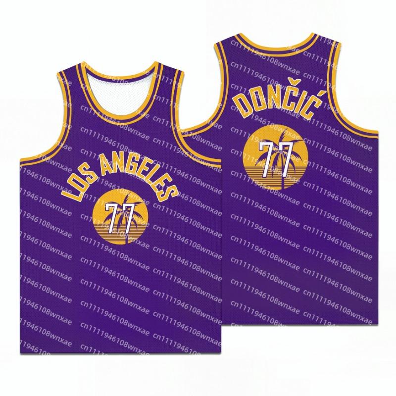 Children's Men's LA Coconut Tree NO.24 Graphic Basketball Quick-drying Crewneck Vest Sleeveless Basketball Sports Jersey