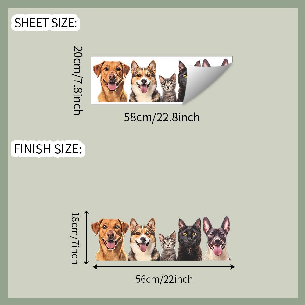 Dog and Cat Animal Combination Glass Window Home Background Beautification Window Stickers