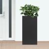 Large Metal Planter Box for Outdoor Garden, 16x16x30 Inch Black Vertical Galvanized Steel Standing Raised Garden Planter Box