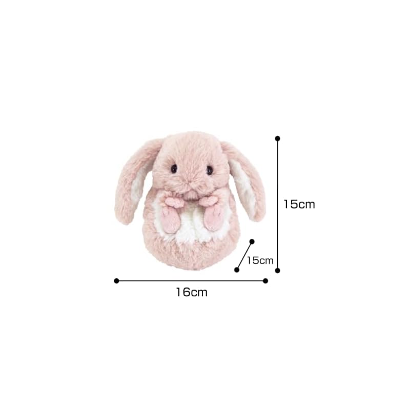 Sun Lemon Koromoffuru Rabbit Pink 16 x 15 x 14 cm Plush Animal P-8262