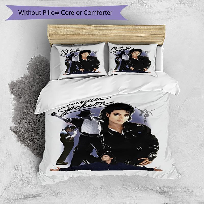 3pcs Duvet Cover Set (1*Duvet Cover + 2*Pillowcase, Without Core), Michael Jackson Print Bedding Set, Bedroom Decor, All‑Season, Birthday Gift