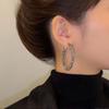 Fashion Black Rhinestone Hoop Earrings for Women Exquisite Elegant Crystal Big Round Geometric Earrings Jewelry Gifts