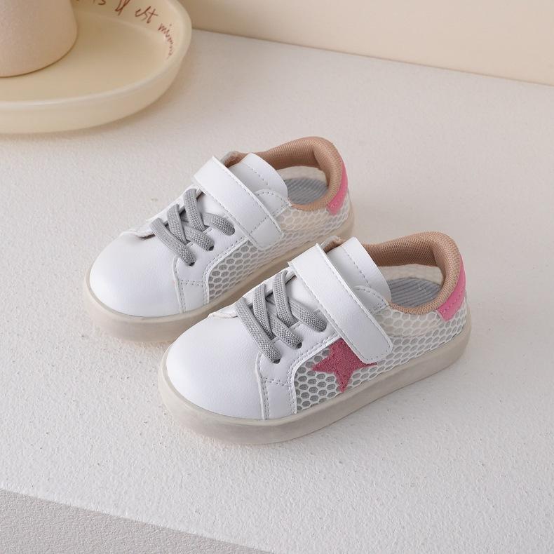 XSHX "Stars Dirty Bottom" Children's Board Shoes Spring and Autumn Boys and Girls Little White Shoes 2329