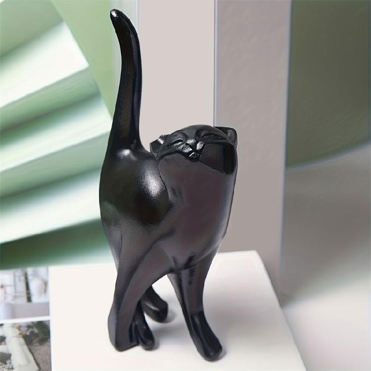 Whimsically Resins Cats Sculpture Modern Abstract Design Animal Figurine Decors for Living Space Office Ornament Gift