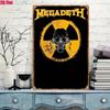 Vintage Megadeth Logo Metal Poster Skeleton Radiation Symbol Wall Decor