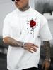 Rose-print T-shirt for Boys - 100% Cotton Round-neck Matching Short-sleeved Shirt for Couple