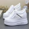 Fashion 10CM Air Mesh Synthetic Leather Platform Wedge Sneakers High Brand Casual Women Shoes Ladies Vulcanize Summer Breathable