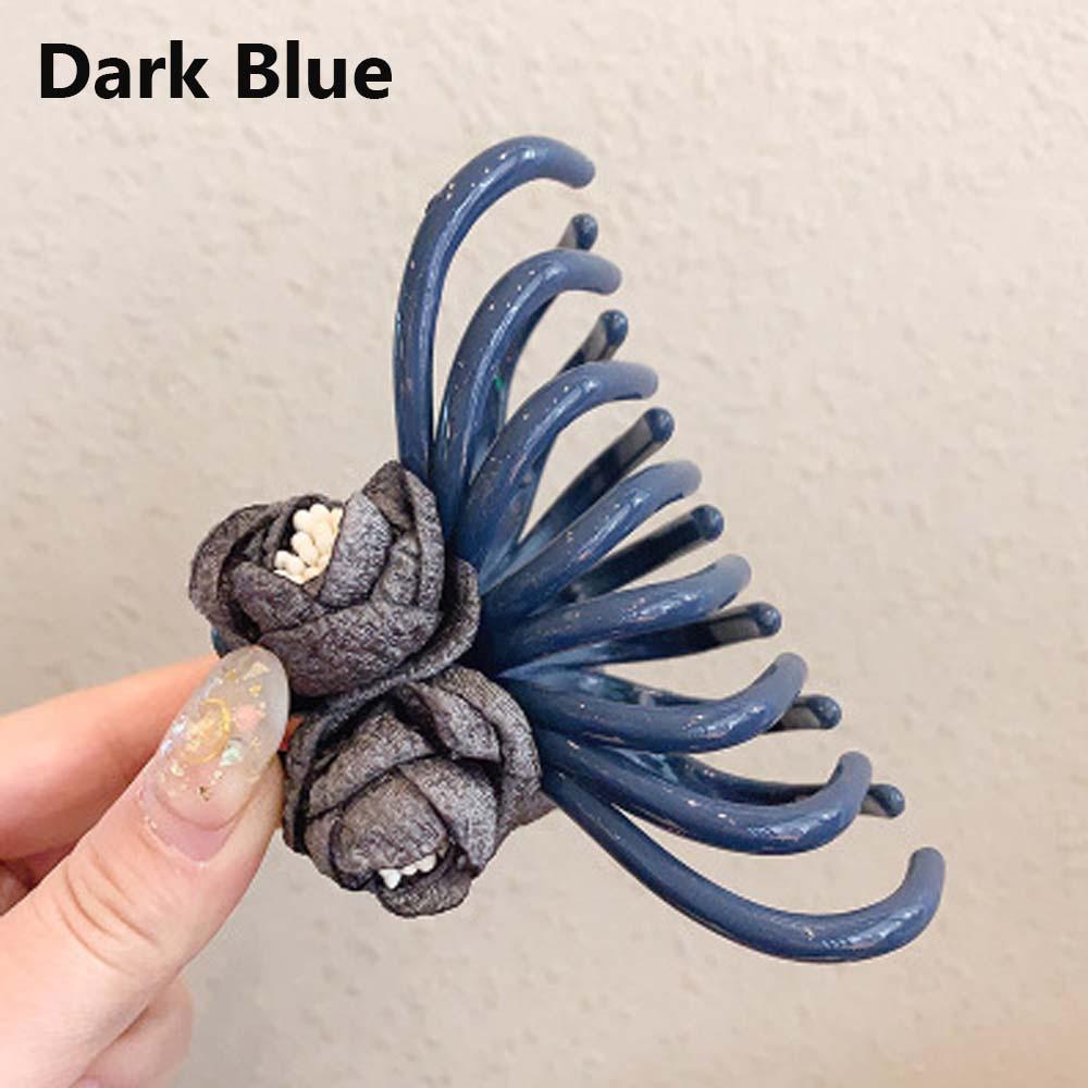 Camellia Hairpin Grasping Clip Large Hair Clip Headwear for Women Back of Head Spoon Coiled Hair Medium Hair Grabbing Clip