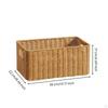 Rectangular Woven Basket Light Brown Container Reinforced rimed for Home Organization