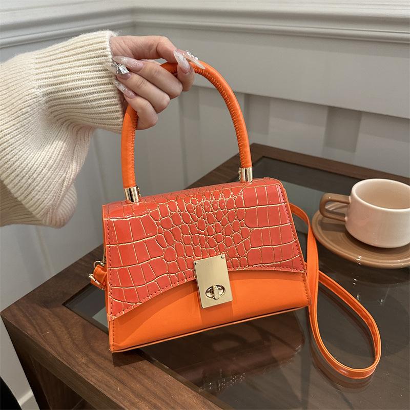 Stone pattern shoulder texture women's bag, simple temperament trend handbag women's fashion shoulder messenger bag