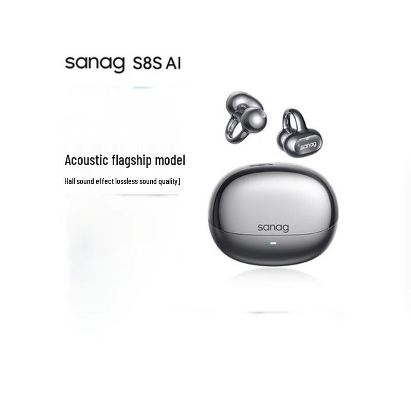 

SANAG S8S AI Ear Clip Open-Ear Bluetooth Headphones