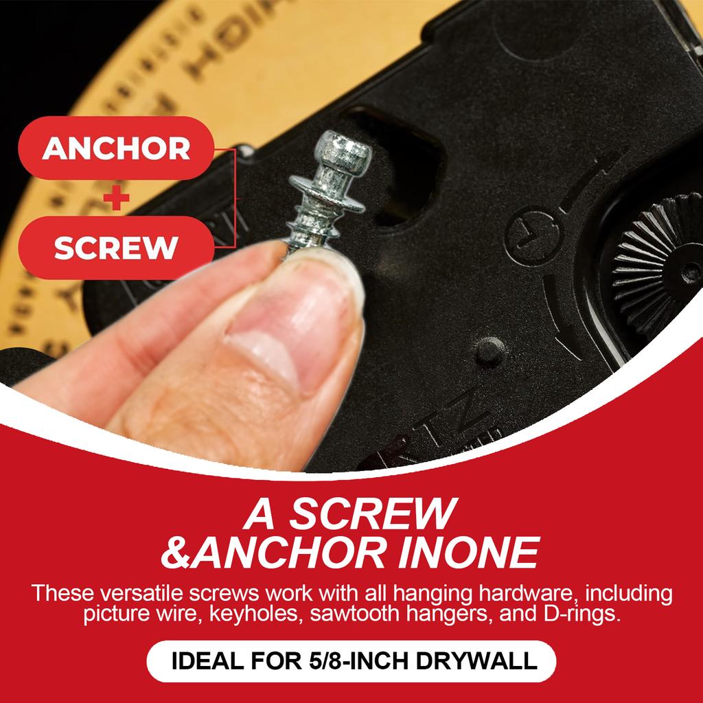 VKKM 120-Piece Double-Headed Wall Screw Anchors - #14 X 0.7 Inch, Holds Up To 30 Lbs, Perfect for Drywall and Masonry