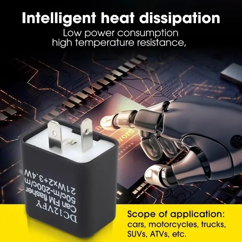 Adjustable Motorcycle Turn Signal Flasher LED Turn Signal Control Relay for Fixing Hyper Flash Motorcycle Light Modification