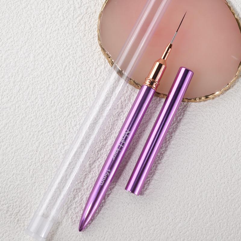 1 Pcs Nail Art Liner Brushes Elongated Lines Striping Drawing Uv Gel Painting Nail Design Pen Professional Manicure Tool