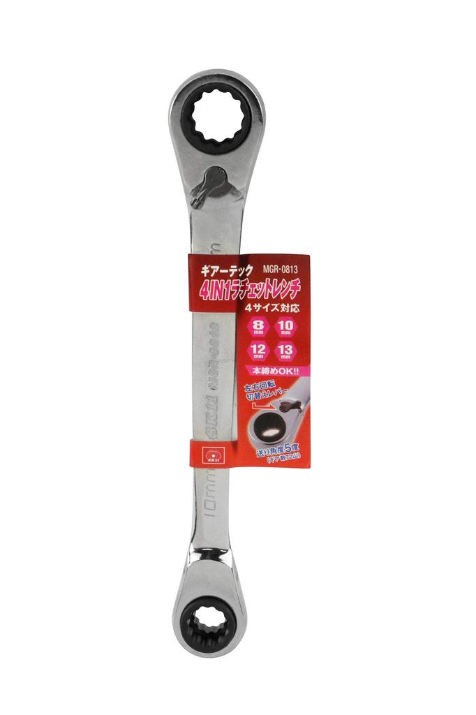 SK11 Geartech Ratchet Wrench 13mm 4-in-1 8, 10, 12, MGR-0813