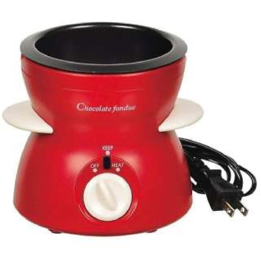 Pearl Metal Little Rich Electric Chocolate Fondue Set with 4 Forks, Red D-311