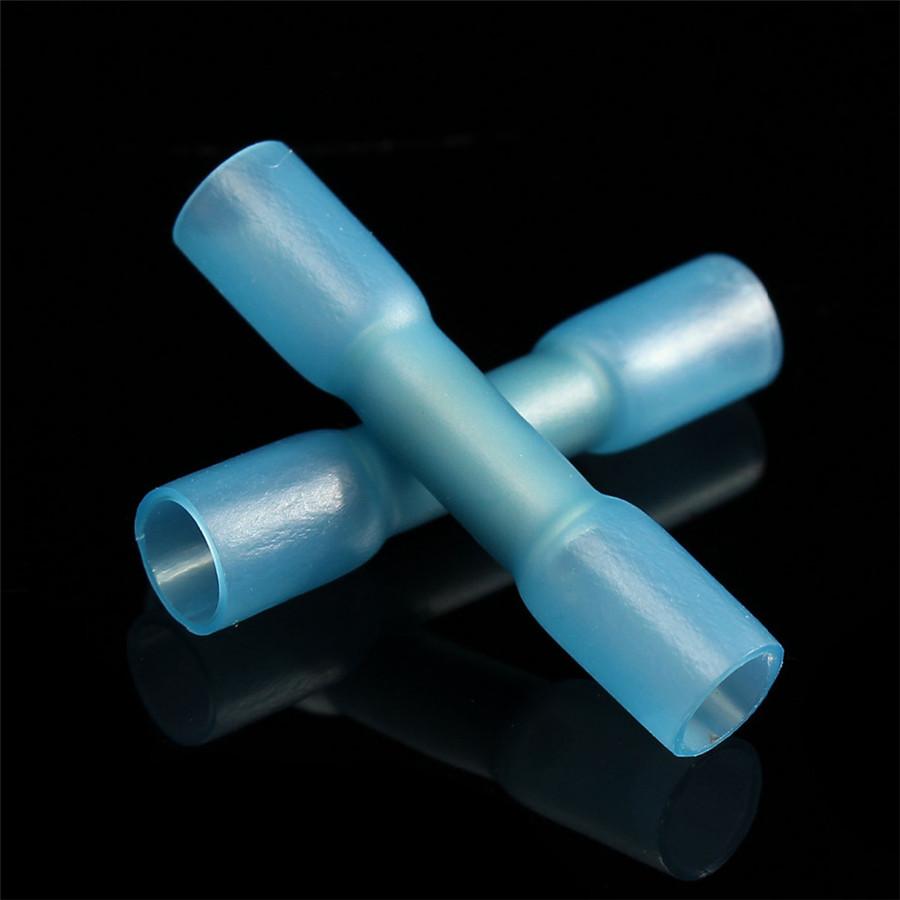 New 100 X Heat Shrink Tube Tubing Butt Wire Crimp Cable Connectors Blue Sleeing Kits