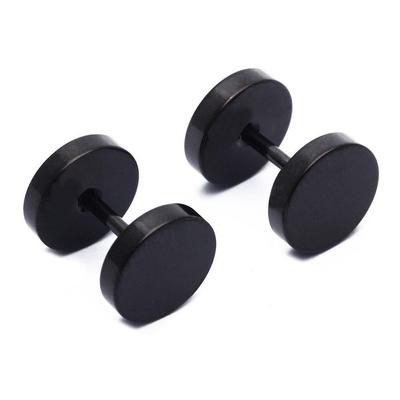 Orecchini in acciaio inossidabile nero argento Orecchini da donna con manubri con bilanciere Punk gotico Orecchini a bottone Neutro