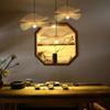 Japanese Wabi Sabi LED Ceiling Lights Bamboo Rattan Pendant Lamps for Living Dining Bedroom Home Decoration Chandelier