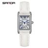 SANDA 1116 Quartz Watch Women Elegant Design Watches Rectangle Dial Waterproof Steel Leather Business Ladies Wristwatches Gift