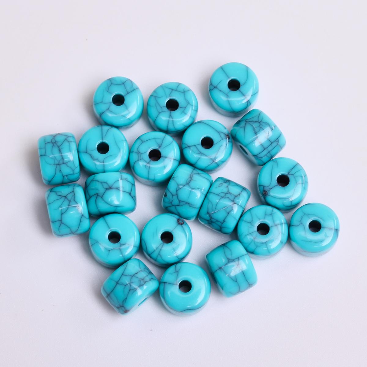 100pcs Imitation Turquoise Cracked Scattered Beads, Bead Diy Bracelet Necklace, Handmade Clothing Accessory Material 10*10mm 100Pcs
