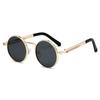 Retro Punk Spring Leg Round Sunglasses Men Metal Blue Myopia Lens Prescription Sun Glasses Women 0 -0.5 -0.75 To -6.0