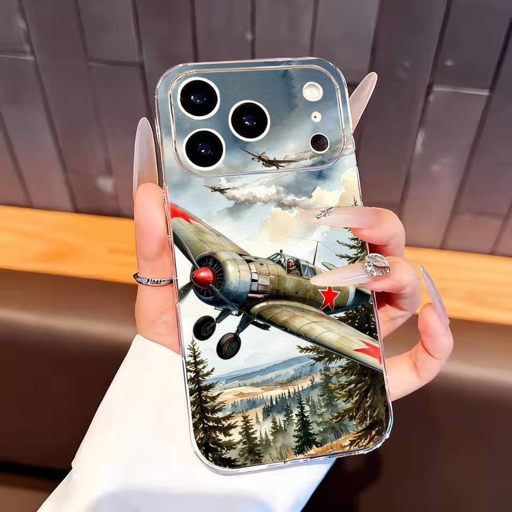 

Aircraft Art Phone Case For iPhone17,16,15,14,13,12,11 Plus,Pro Max Soft Transparent Cover iPhone14