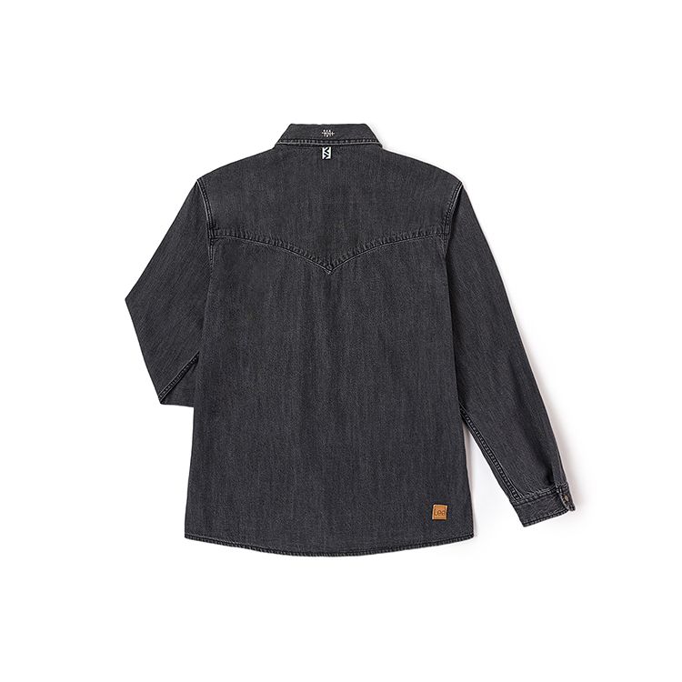 Lee Solid Color Polo Denim Shirt Men tops LMT006304100342A03941