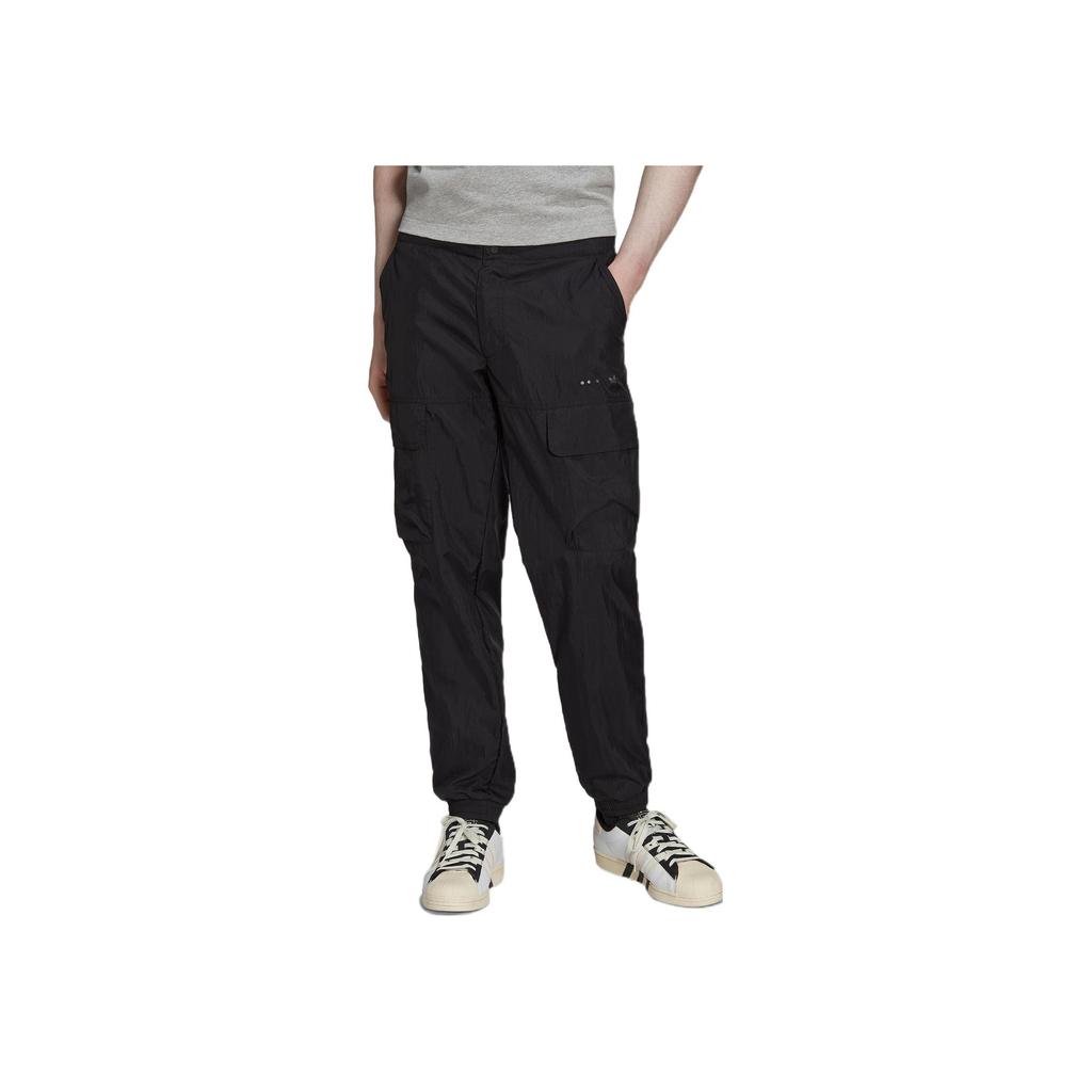 Adidas Originals Trefoil SS22 Solid Color Button-Cuff Joggers Men Bottoms Black HK2747