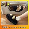 New fashionable and cute cartoon KT cat platform bag heel fluffy shoes women's versatile velvet warm snow cotton shoes
