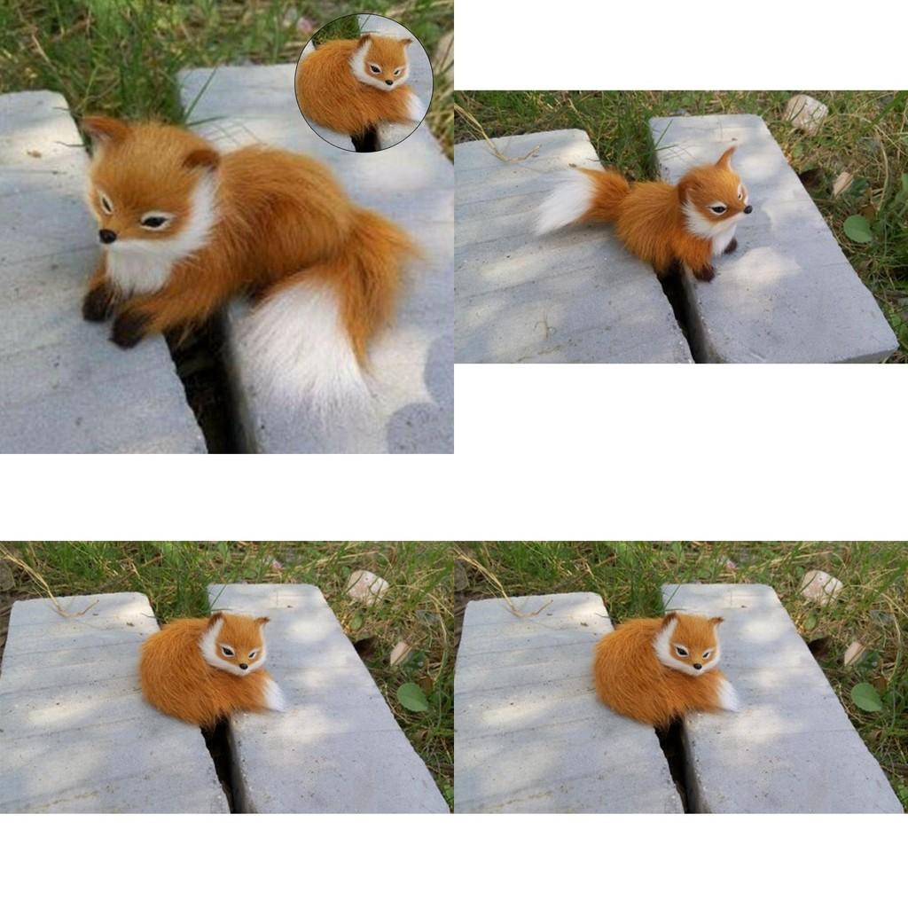 Simuliertes Tier Fuchs Plüschtier Realistisch und Niedlich Weihnachtsgeschenk für Kinder