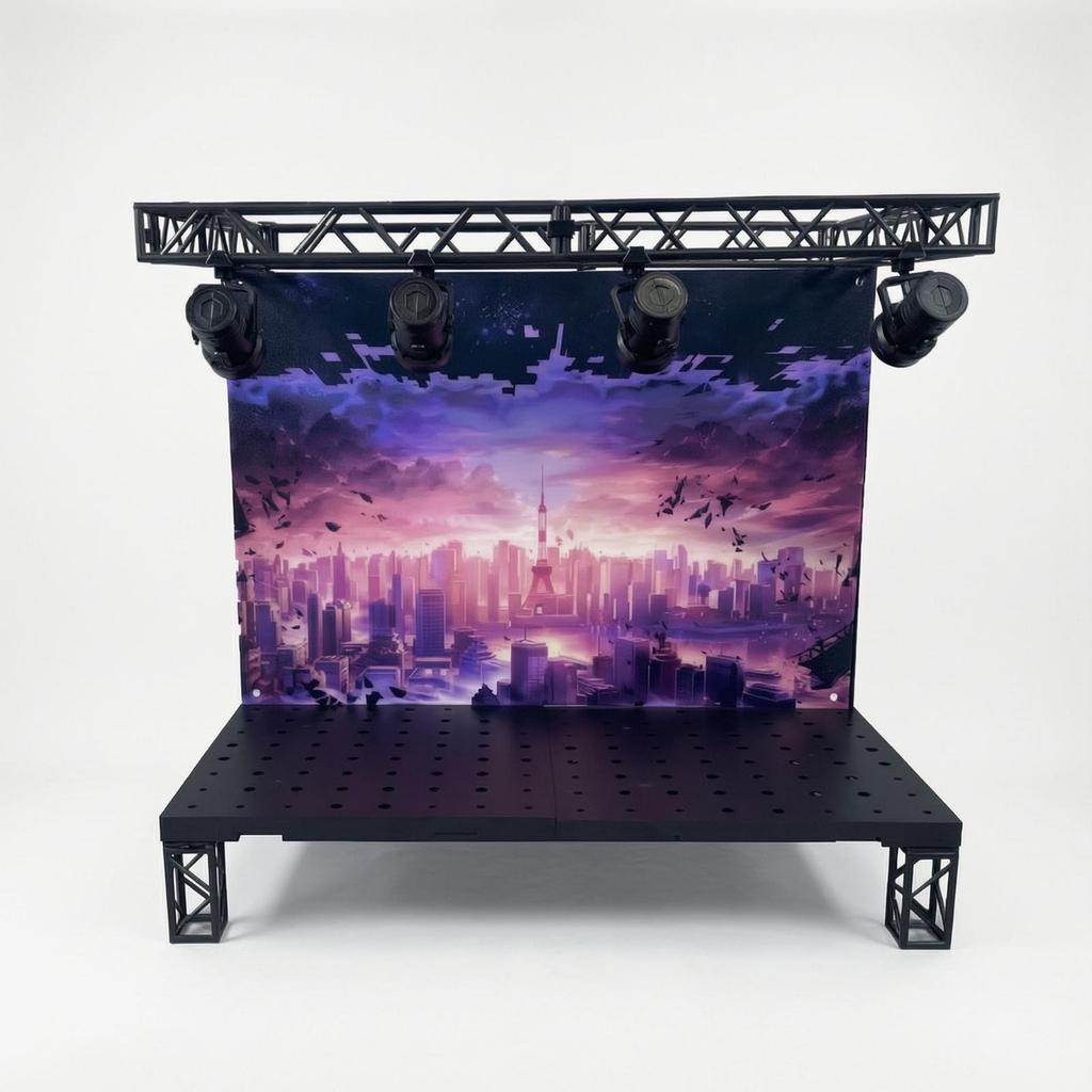Display Stage with Lights DioramaStyle Figure Modular for Collectors, Photographers,