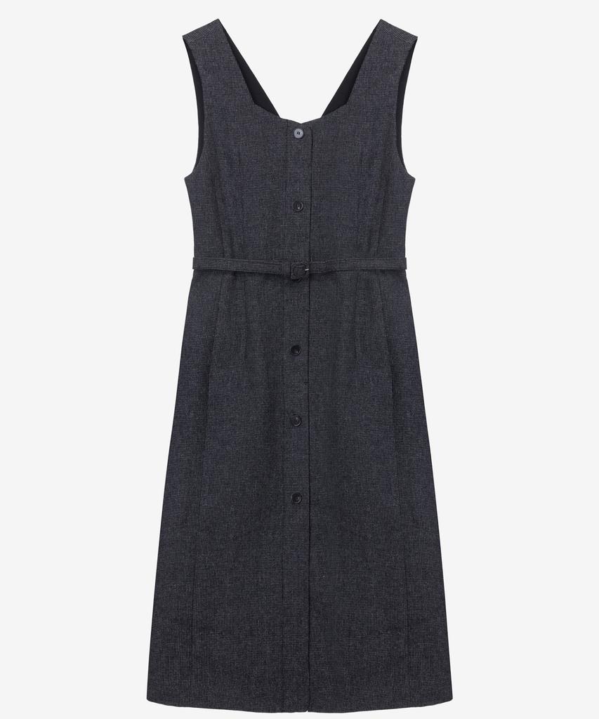 MIND BRIDGE WOMEN [W] Wool Blend Belted H-Line Dress