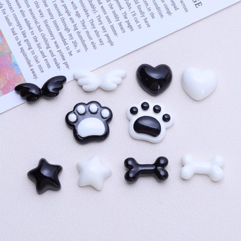 Mini Black & White Cartoon DIY Ornament Accessories Hair Clip Material Pack