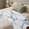 High-Dense Flannel Fleece Blanket - Marble Pattern, Soft Cozy & Warm Throw for Home, Christmas & Halloween, Stylish Couch/Bed Decor